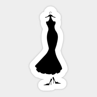 dress black and wight Sticker